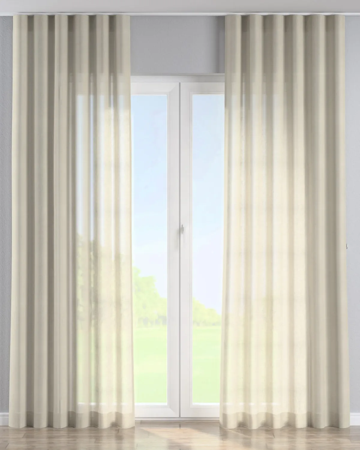Wellenvorhang Farbe beige Stoff halbtransparent, strukturiert de Dekoria – photo du produit