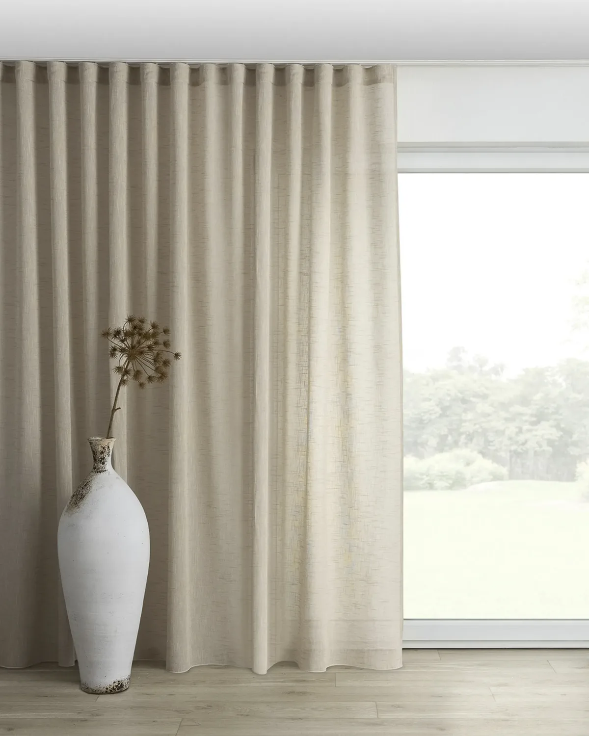 Wellenvorhang Farbe beige Stoff halbtransparent, strukturiert de Dekoria – photo du produit