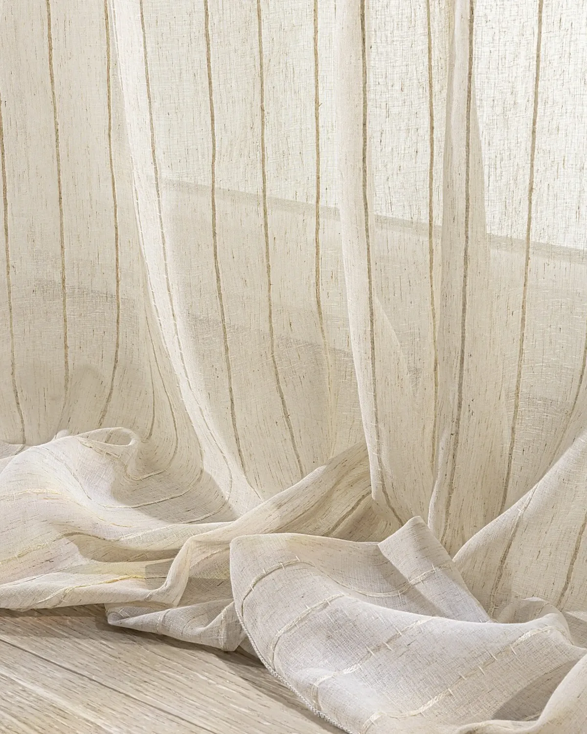 Wellenvorhang Farbe beige Stoff halbtransparent, strukturiert, gemustert de Dekoria – photo du produit