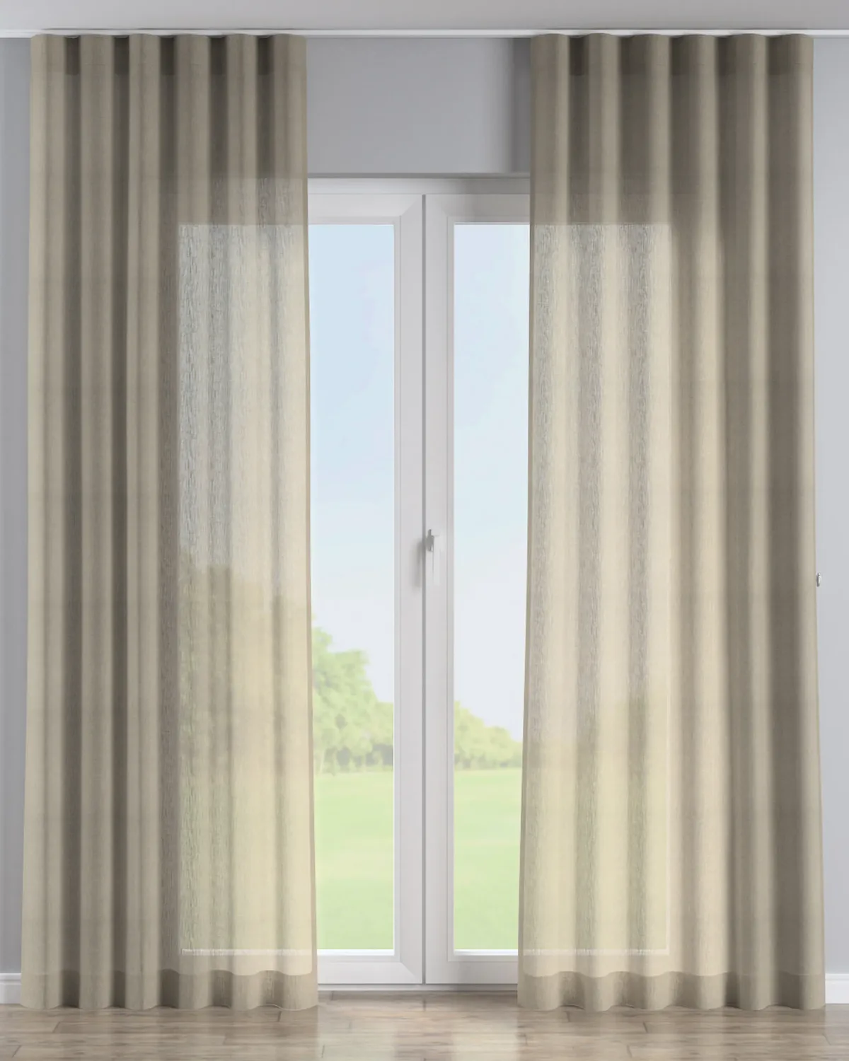 Wellenvorhang Farbe beige Stoff halbtransparent, strukturiert de Dekoria – photo du produit