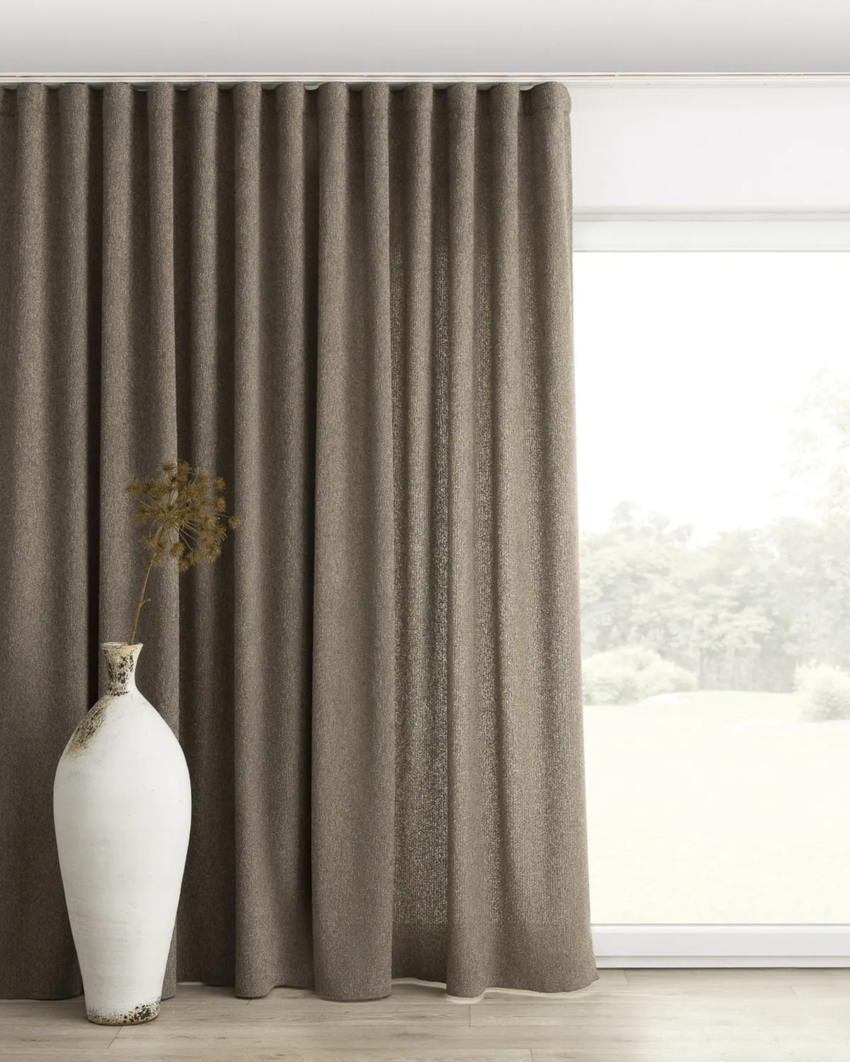 Wellenvorhang Farbe beige Stoff strukturiert de Dekoria – photo du produit