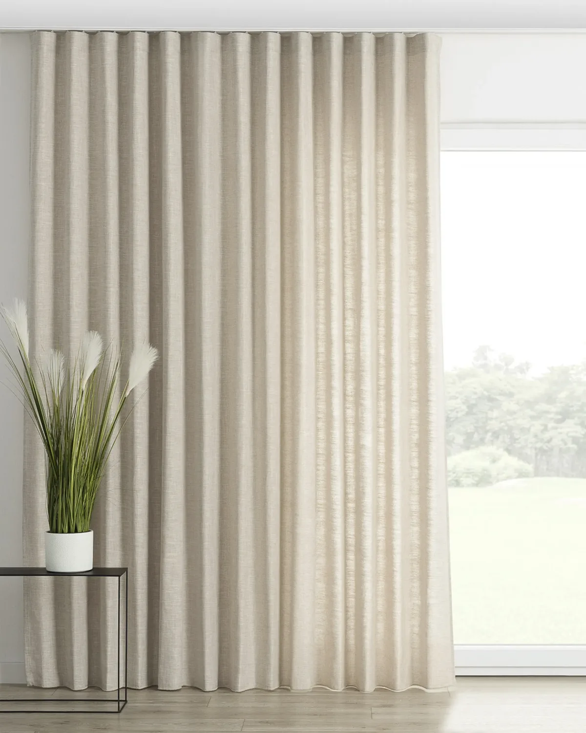 Wellenvorhang Farbe beige Stoff strukturiert de Dekoria – photo du produit
