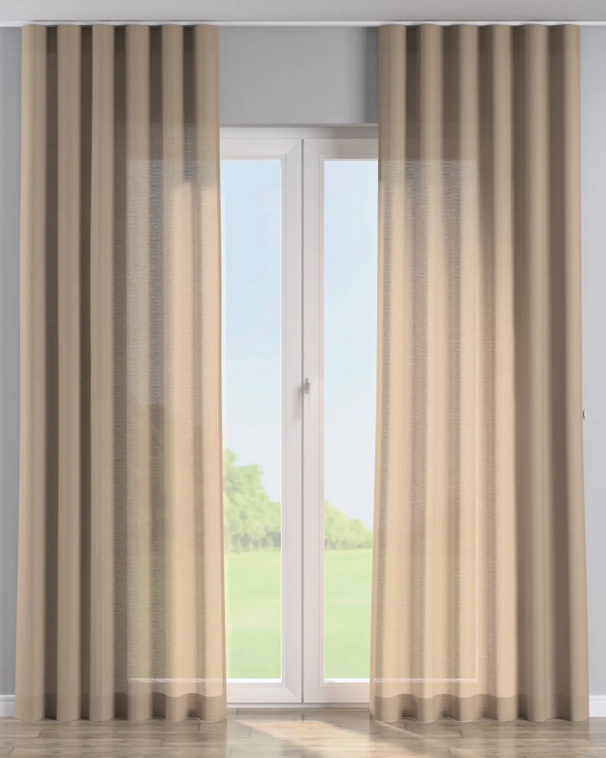 Wellenvorhang Farbe beige Stoff strukturiert de Dekoria – photo du produit