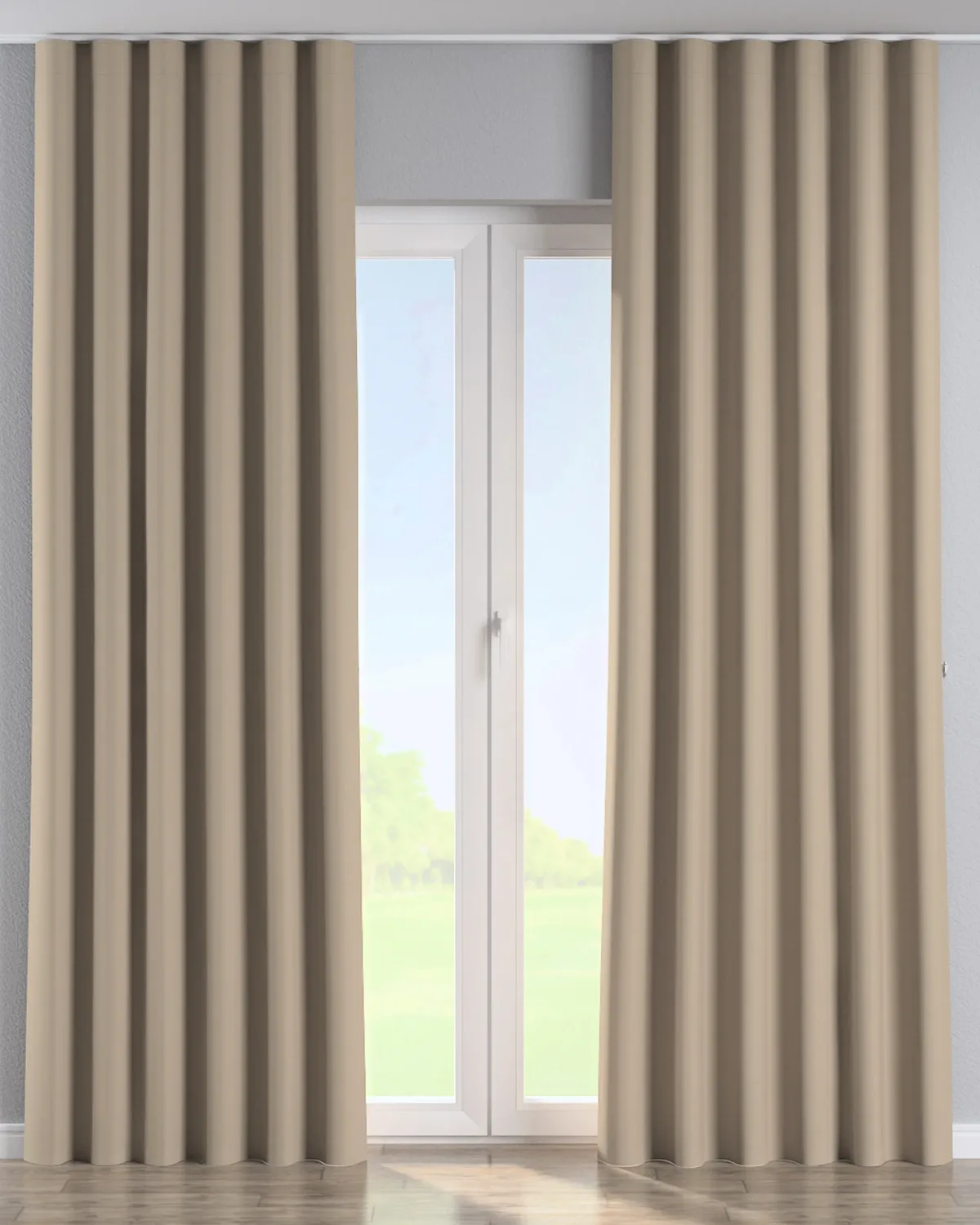 Wellenvorhang Farbe beige Stoff verdunkelnd de Dekoria – photo du produit