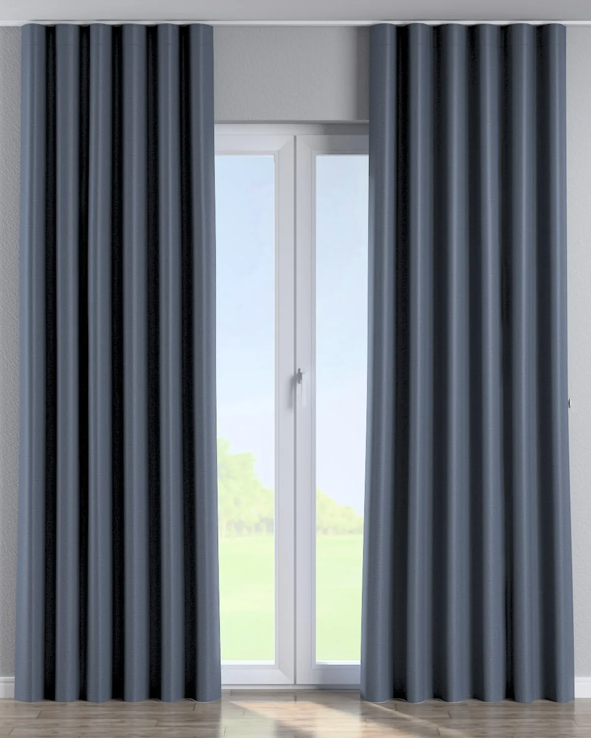 Wellenvorhang Farbe blau Stoff strukturiert, verdunkelnd de Dekoria – photo du produit
