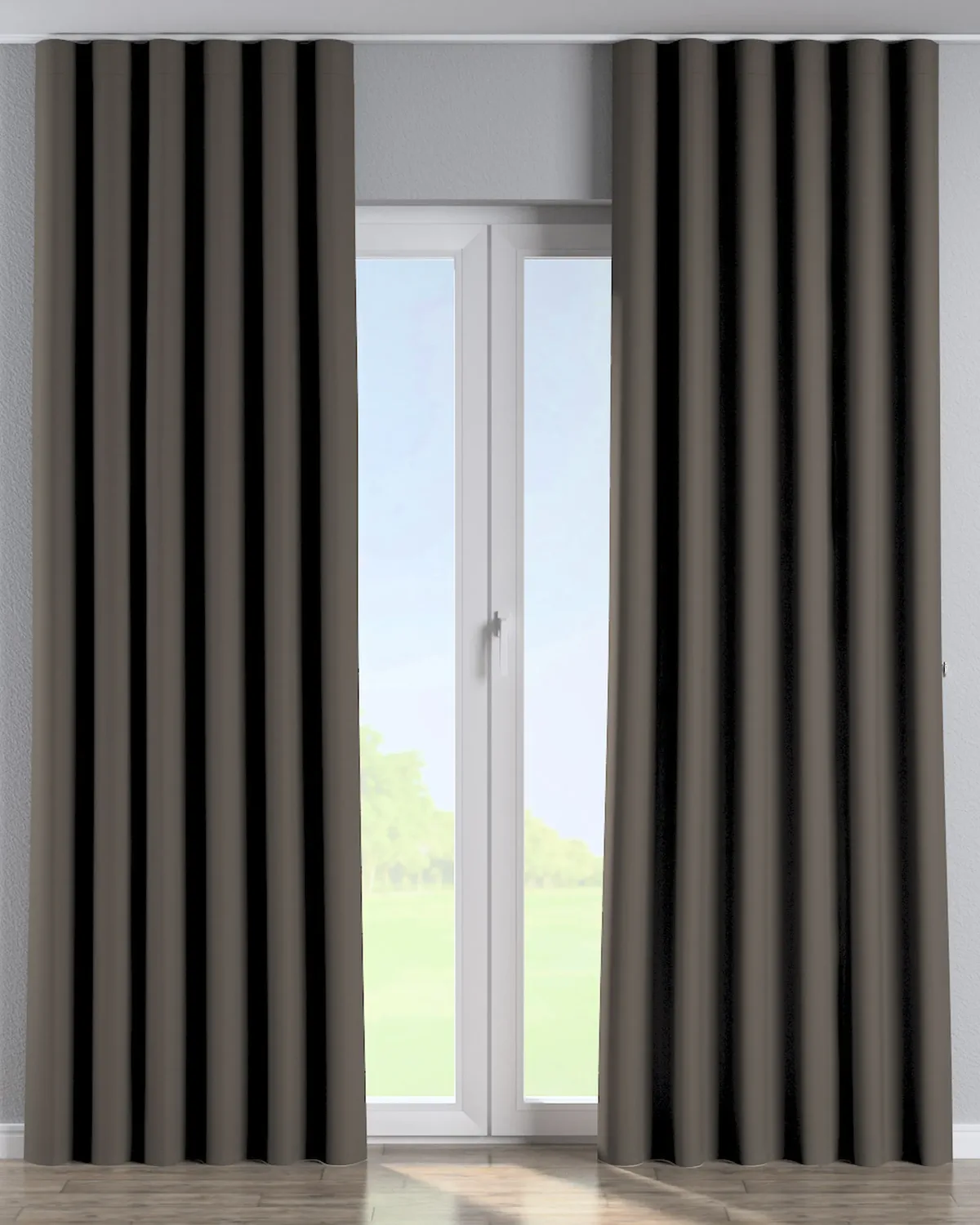 Wellenvorhang Farbe braun Stoff verdunkelnd de Dekoria – photo du produit