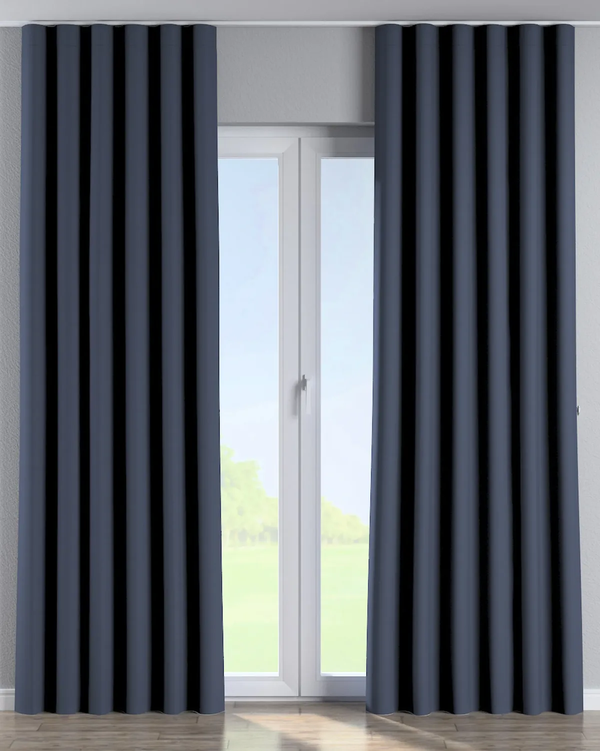 Wellenvorhang Farbe dunkelblau Stoff verdunkelnd de Dekoria – photo du produit