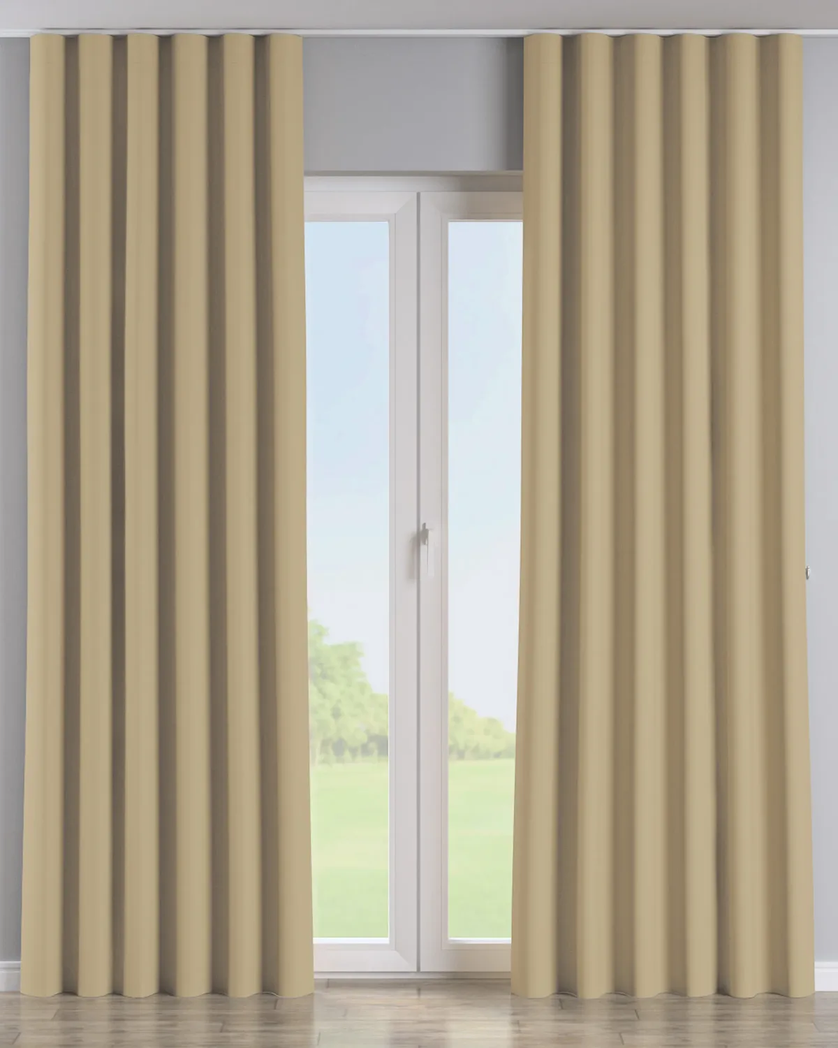 Wellenvorhang Farbe golden Stoff verdunkelnd de Dekoria – photo du produit