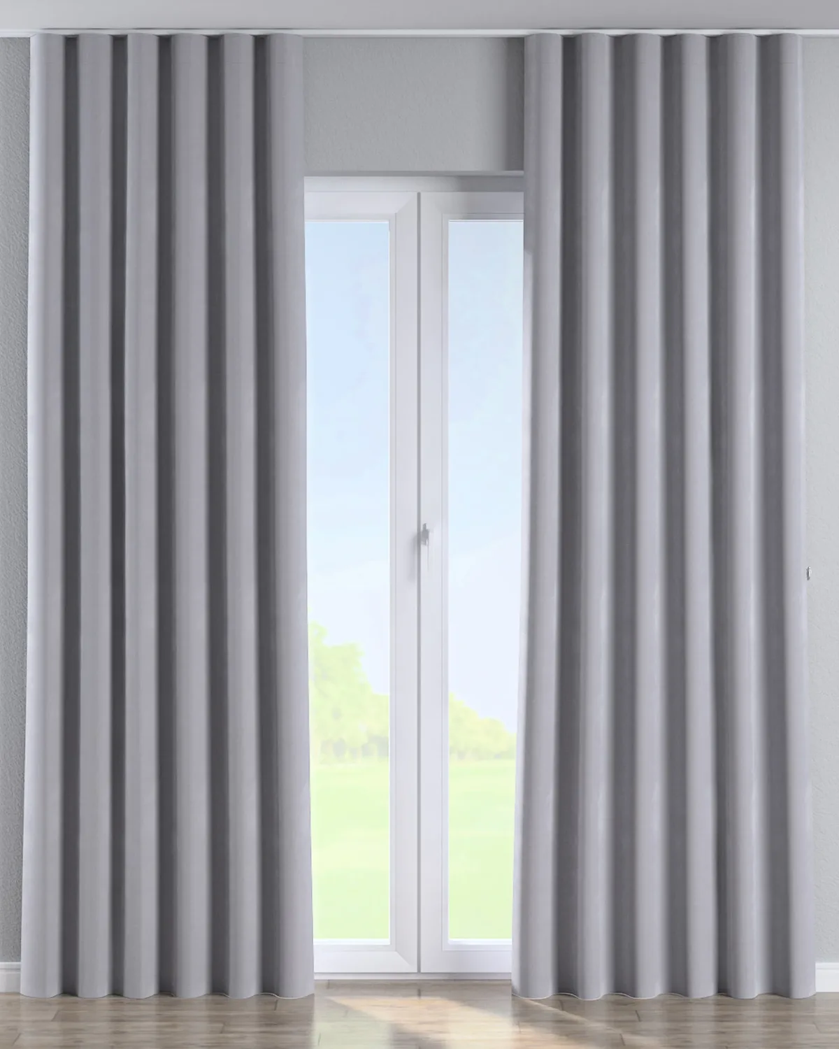 Wellenvorhang Farbe grau Stoff glänzend, samt de Dekoria – photo du produit