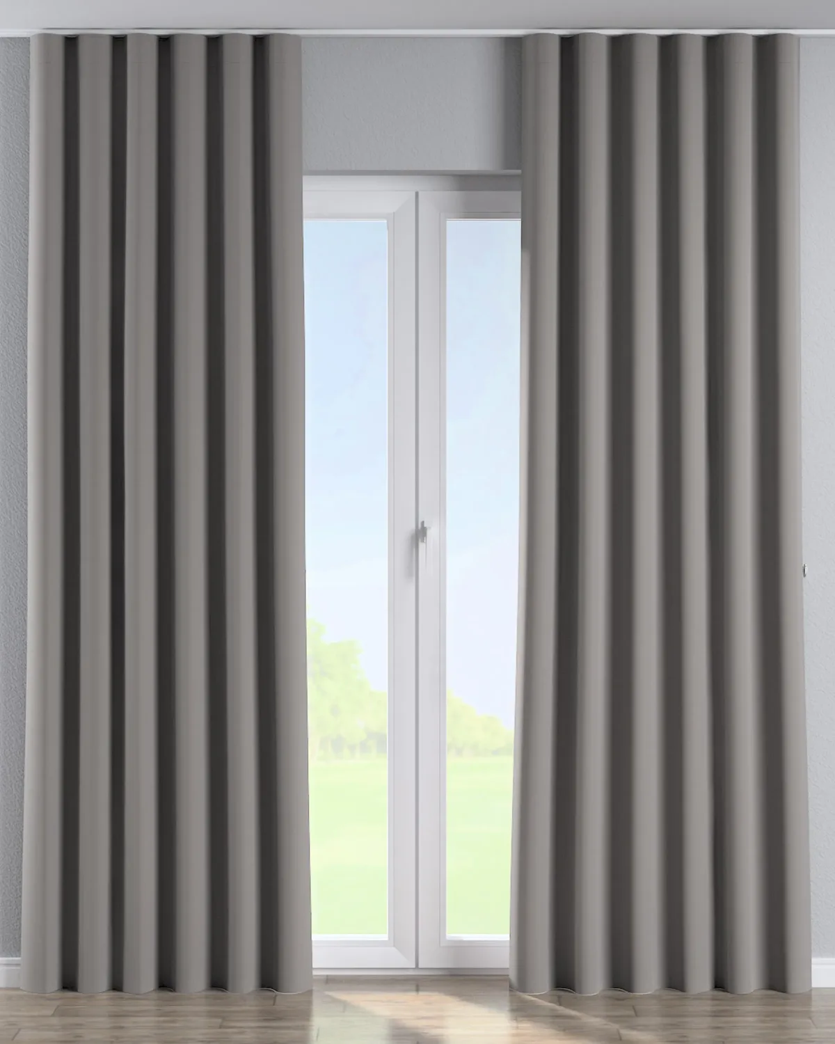 Wellenvorhang Farbe grau Stoff glänzend, samt de Dekoria – photo du produit