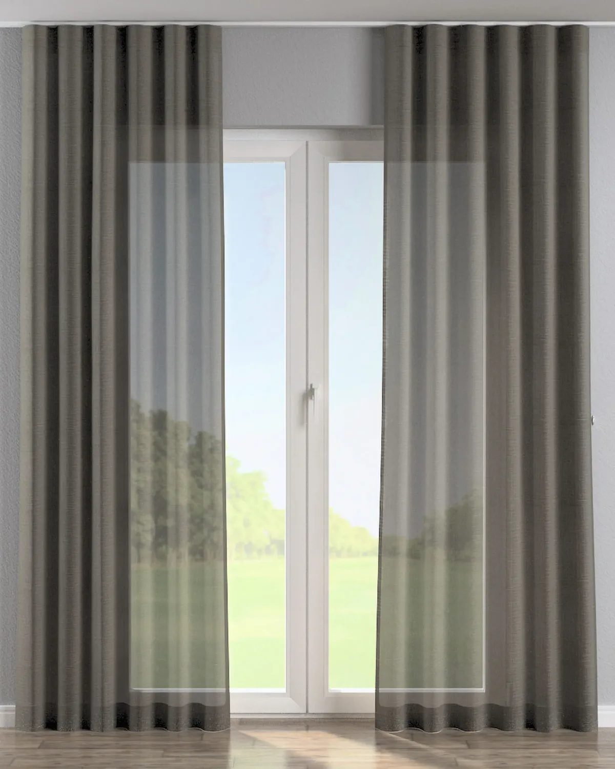 Wellenvorhang Farbe grau Stoff halbtransparent, strukturiert de Dekoria – photo du produit