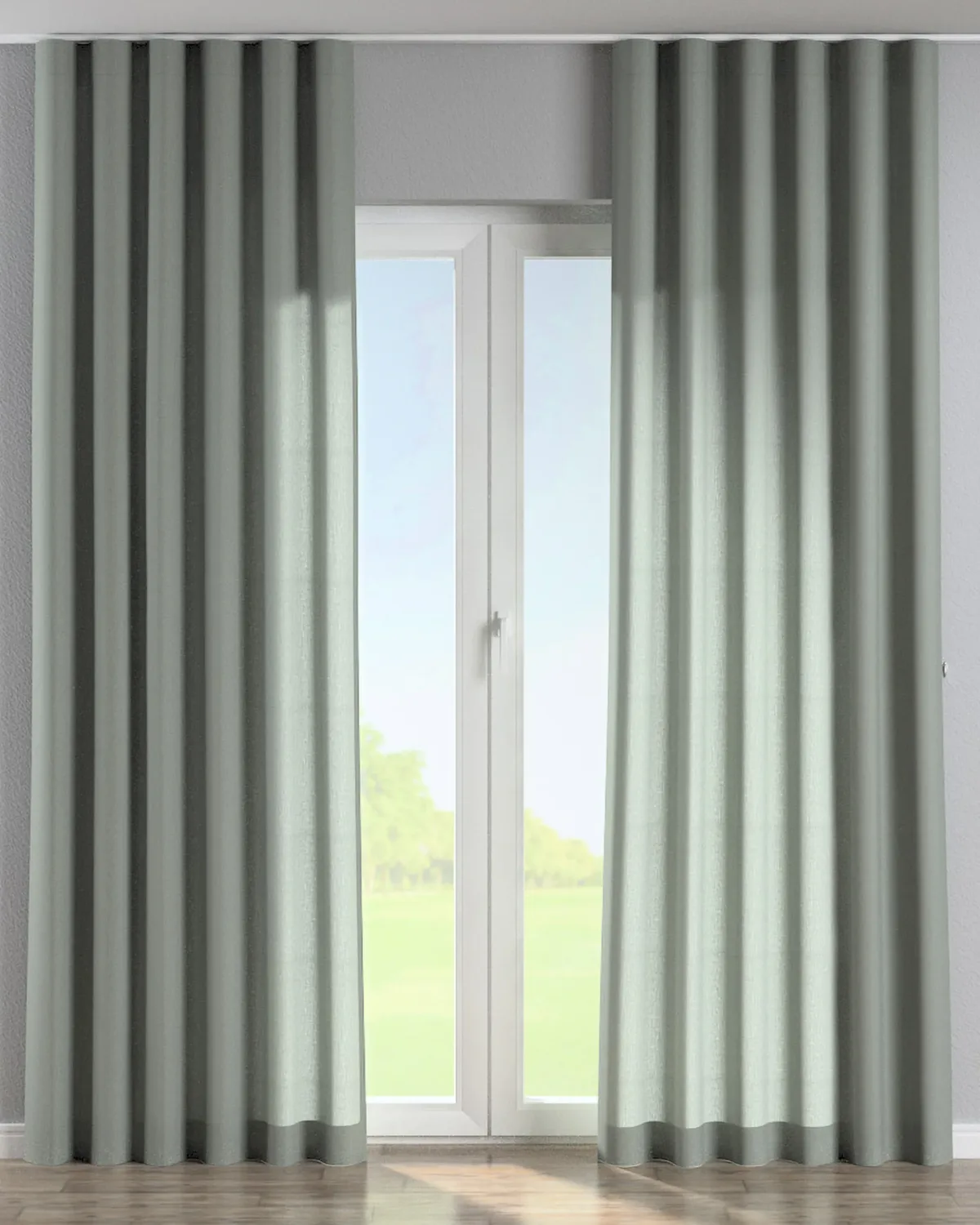 Wellenvorhang Farbe grau Stoff halbtransparent, strukturiert, aus leinen de Dekoria – photo du produit