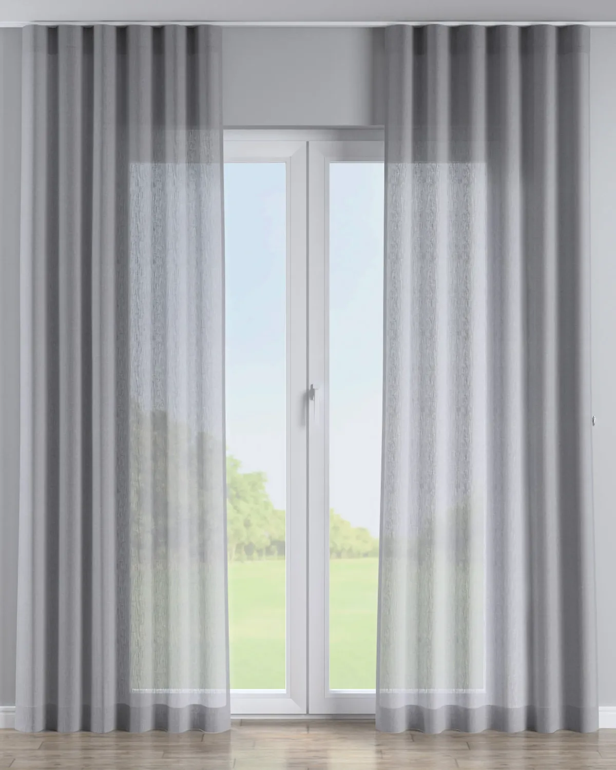 Wellenvorhang Farbe grau Stoff halbtransparent, strukturiert de Dekoria – photo du produit