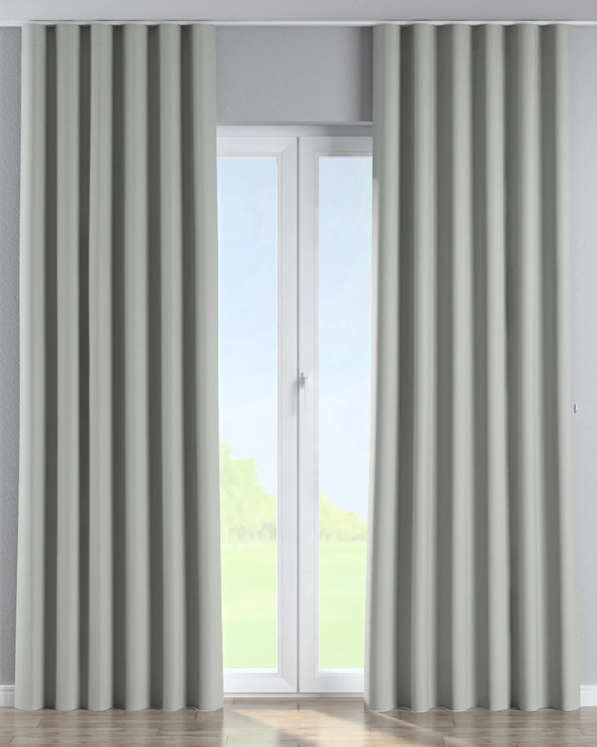 Wellenvorhang Farbe grau Stoff strukturiert, verdunkelnd de Dekoria – photo du produit