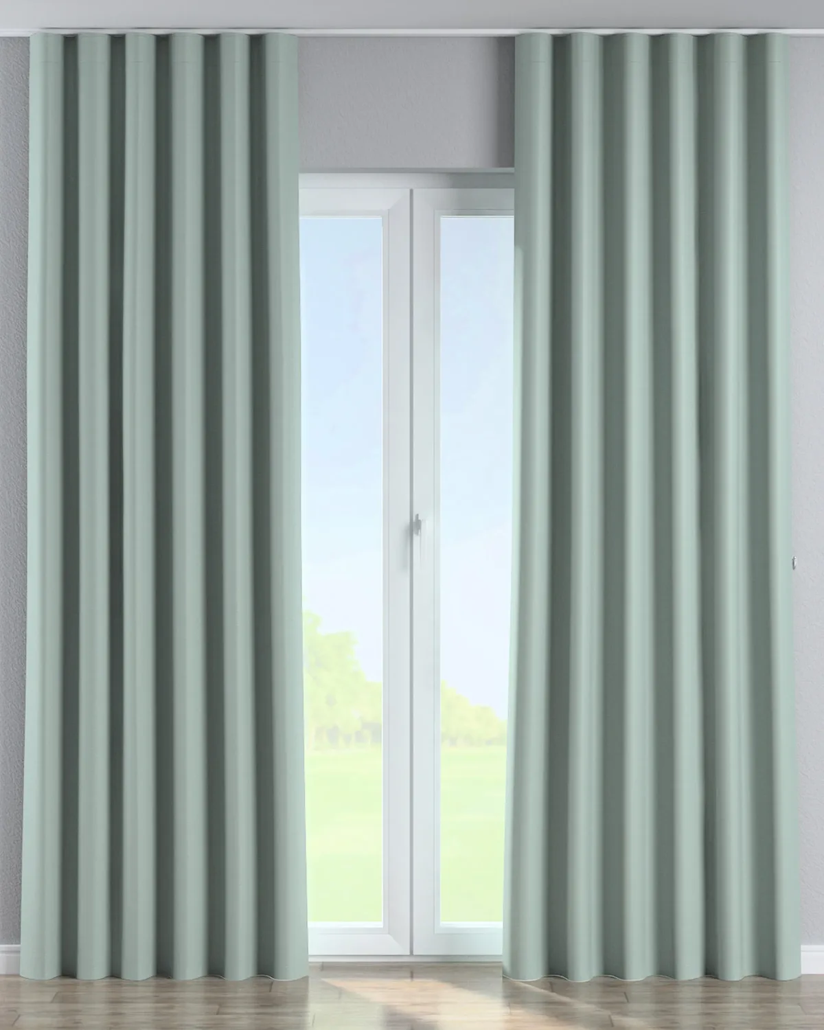 Wellenvorhang Farbe grün Stoff strukturiert, verdunkelnd by Dekoria – product photo