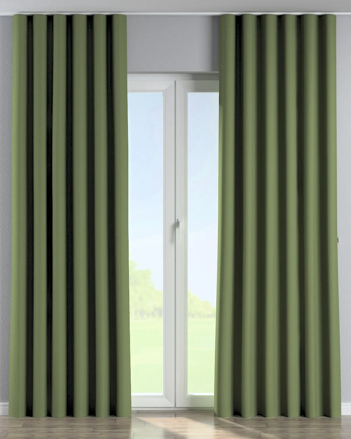 Wellenvorhang Farbe grün Stoff strukturiert, verdunkelnd by Dekoria – product photo