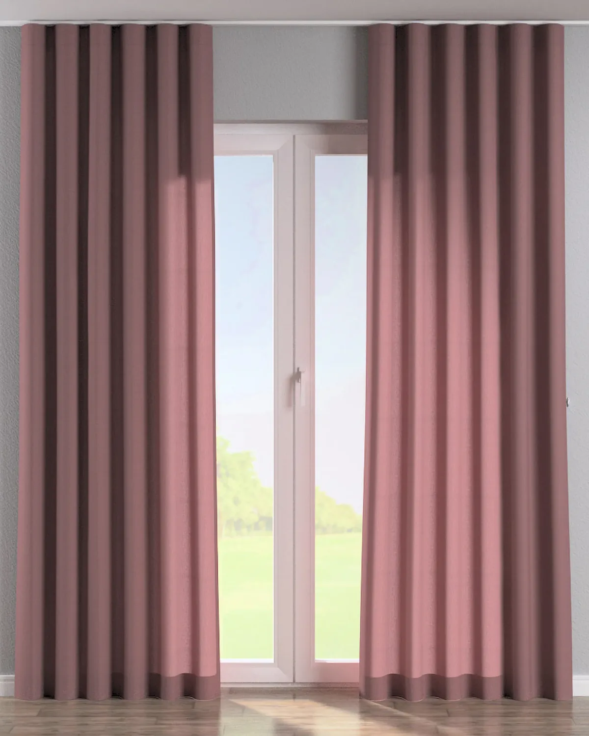 Wellenvorhang Farbe rosa Stoff halbtransparent, strukturiert, aus leinen van Dekoria – productfoto