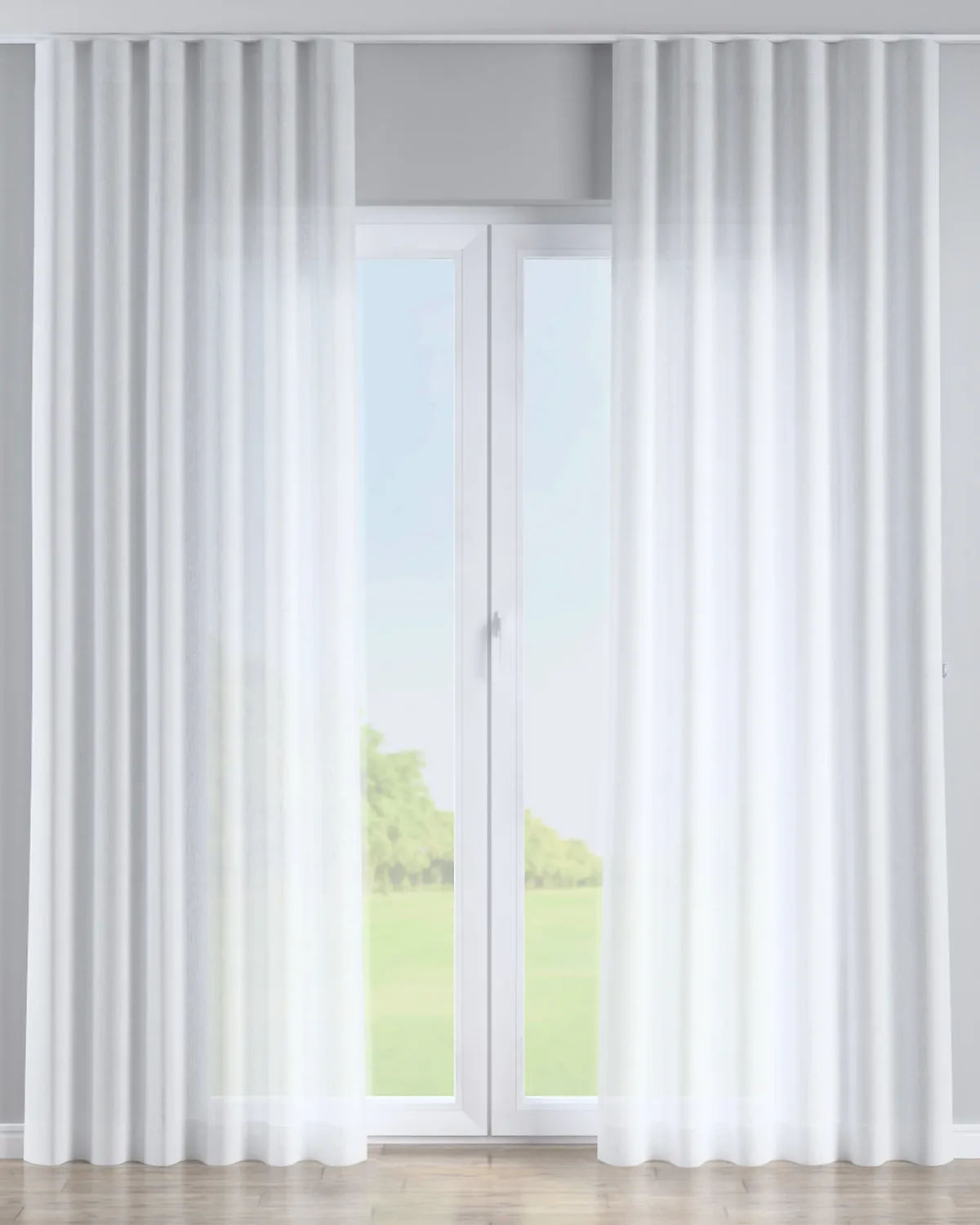 Wellenvorhang Farbe weiß Stoff halbtransparent, strukturiert de Dekoria – photo du produit