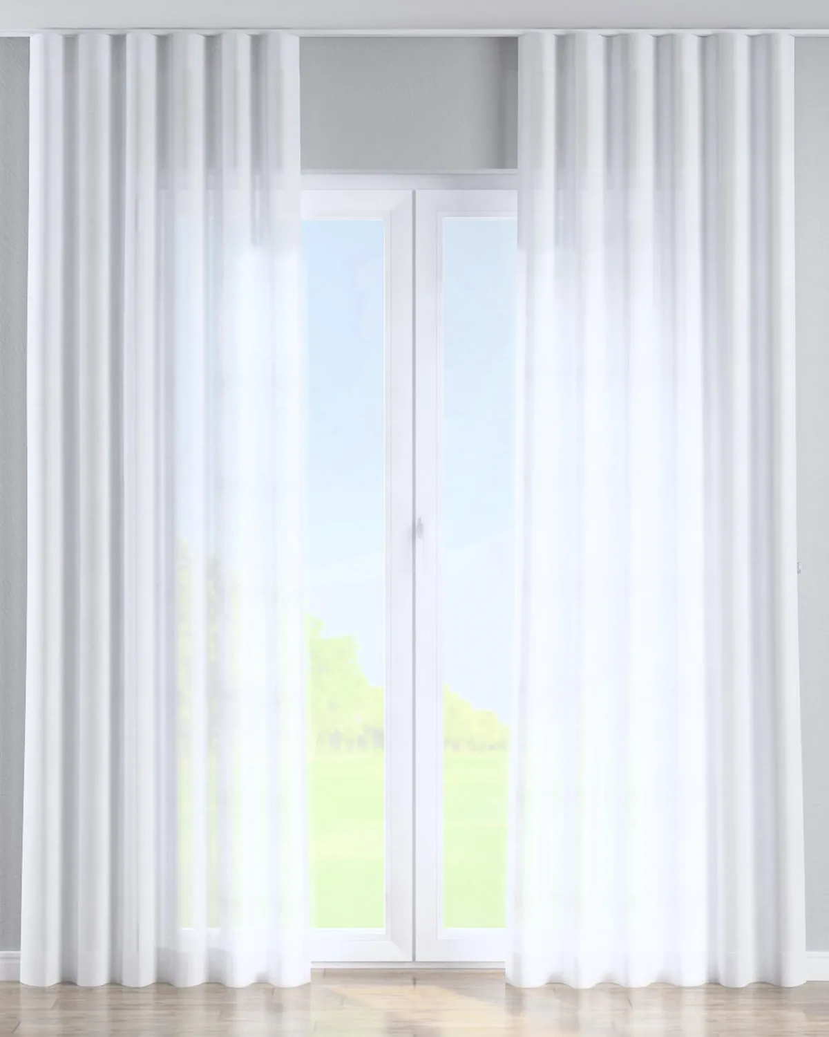 Wellenvorhang Farbe weiß Stoff halbtransparent, strukturiert de Dekoria – photo du produit