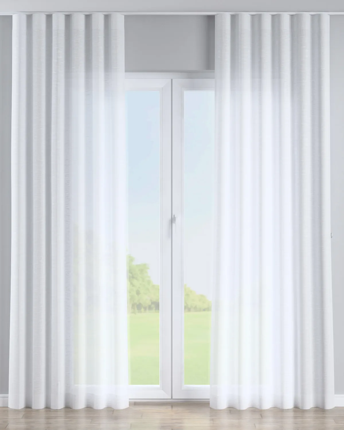 Wellenvorhang Farbe weiß Stoff halbtransparent, strukturiert de Dekoria – photo du produit