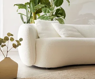3-Sitzer Larna 260x120 cm Bouclé Creme-Weiß från DELIFE – produktbild 4 av 4