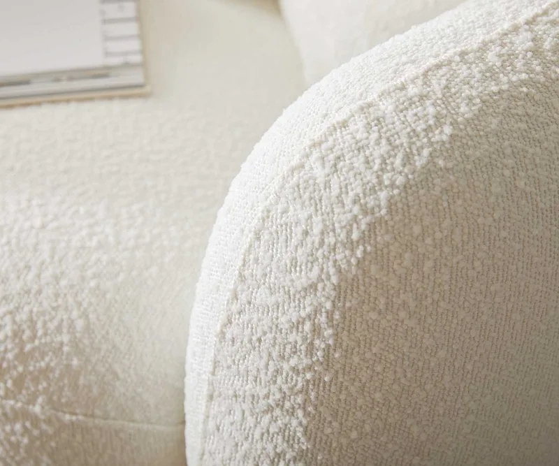 3-Sitzer Larna 260x120 cm Bouclé Creme-Weiß från DELIFE – produktbild 2 av 4