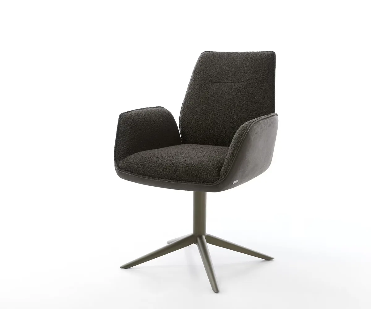 Draaistoel Zoa-Flex zwart met microfibre en boucle afwerking van DELIFE – productfoto