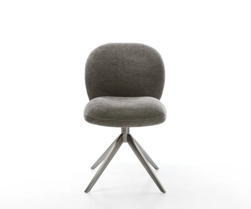 Drehstuhl Nube-Flex Bouclé Soft Schlamm Kreuzgestell breit Graphit 360° drehbar Wippfunktion Taschenfederkern de DELIFE – photo du produit 2 sur 3