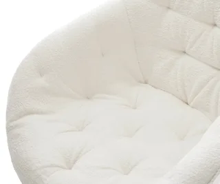Esszimmerstuhl Gaio-Flex Bouclé Soft Beige 4-Fuß konisch Edelstahl van DELIFE – productfoto 3 van 3