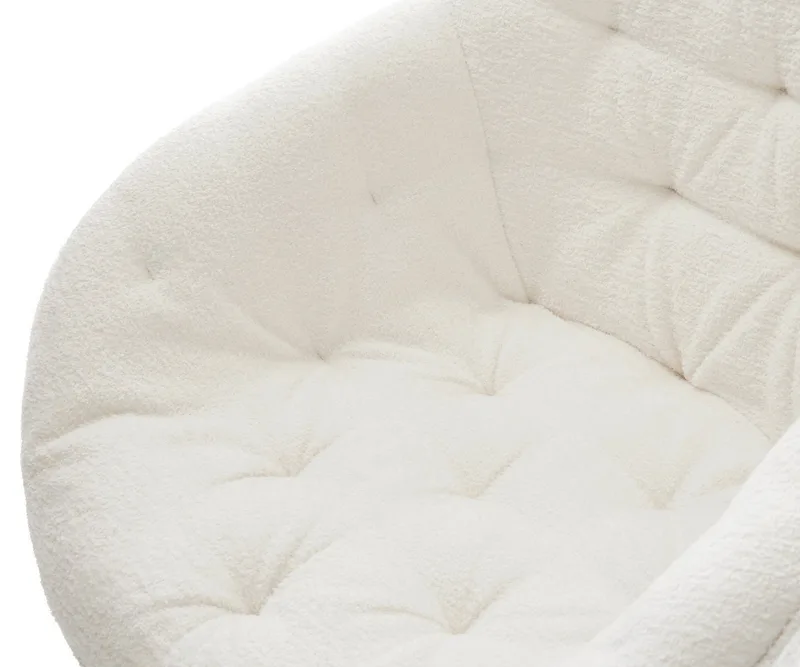 Esszimmerstuhl Gaio-Flex Bouclé Soft Beige 4-Fuß konisch Edelstahl van DELIFE – productfoto 3 van 3