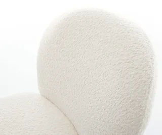 Esszimmerstuhl Nube-Flex Bouclé Weiß 4-Fuß konisch Edelstahl Taschenfederkern de DELIFE – photo du produit 4 sur 4