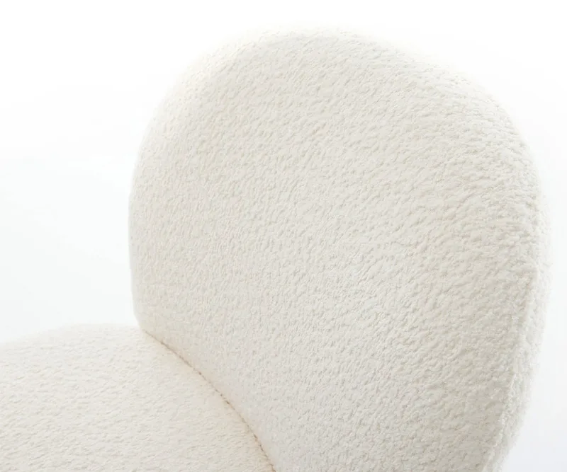 Esszimmerstuhl Nube-Flex Bouclé Weiß 4-Fuß konisch Edelstahl Taschenfederkern de DELIFE – photo du produit 4 sur 4