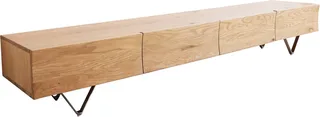 Lowboard Wyatt 220 cm Eiche Natur 4 Schübe V-Fuß Edelstahl by DELIFE – product photo 1 of 3