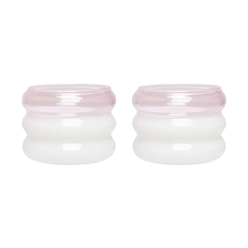 Bubble Kerzenhalter Ø5,6 cm 2er Pack Milky white-pink de Design Letters – photo du produit