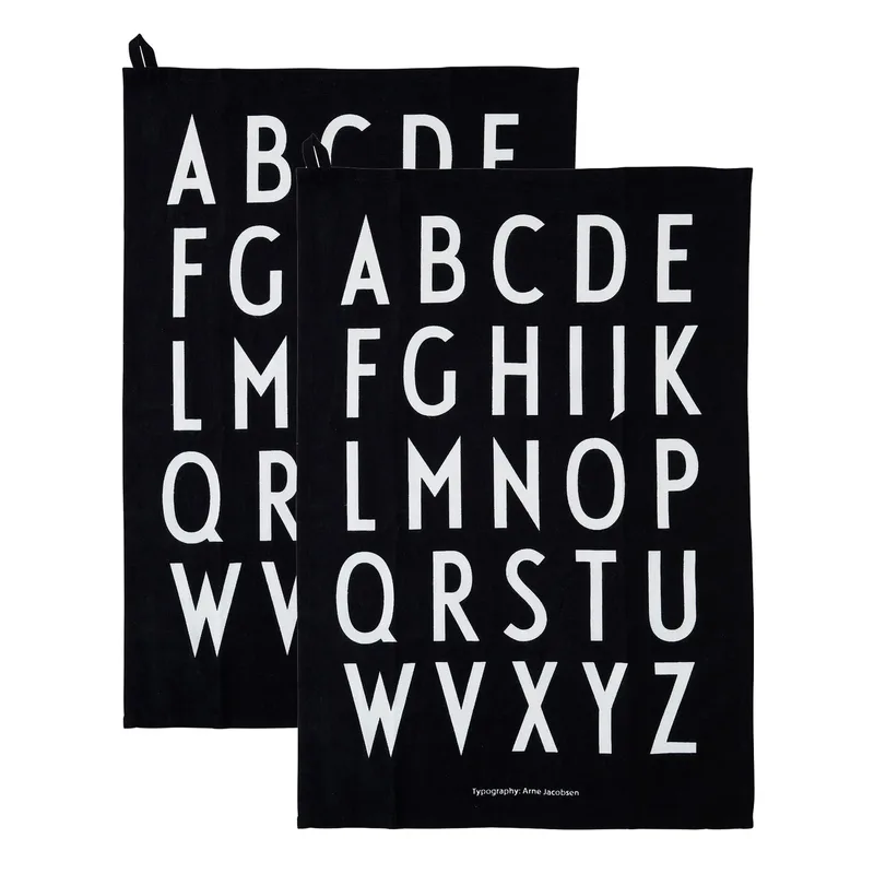Design Letters Geschirrtuch 40 x 60cm 2er Pack Schwarz by Design Letters – product photo