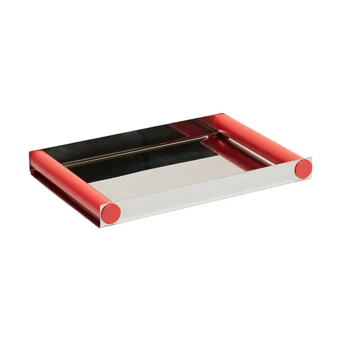 Ray tray disco Tablett 20,5x30 cm Red coral, Edelstahl by Design Letters – product photo