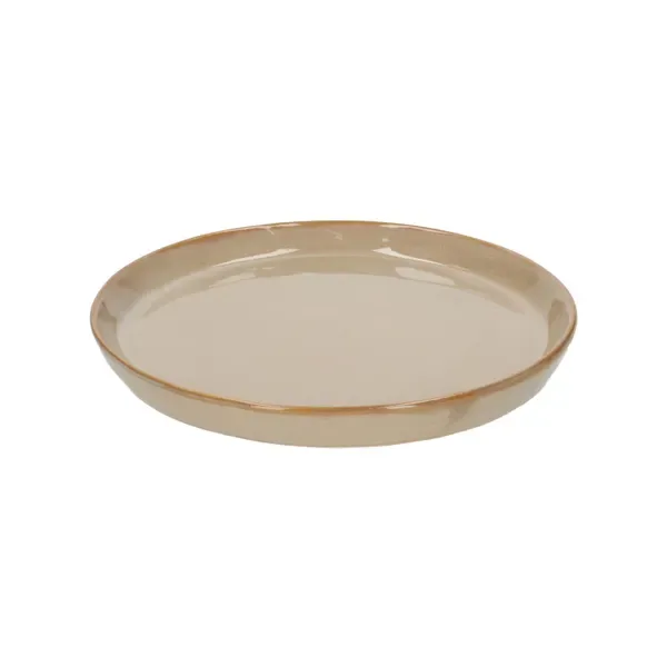 Bord reactief glazuur, steengoed, zand, Ø 20,5 cm van Dille & Kamille – productfoto