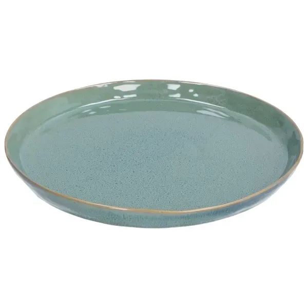 Bord reactieve glazuur, steengoed, groen, Ø 26 cm by Dille & Kamille – product photo