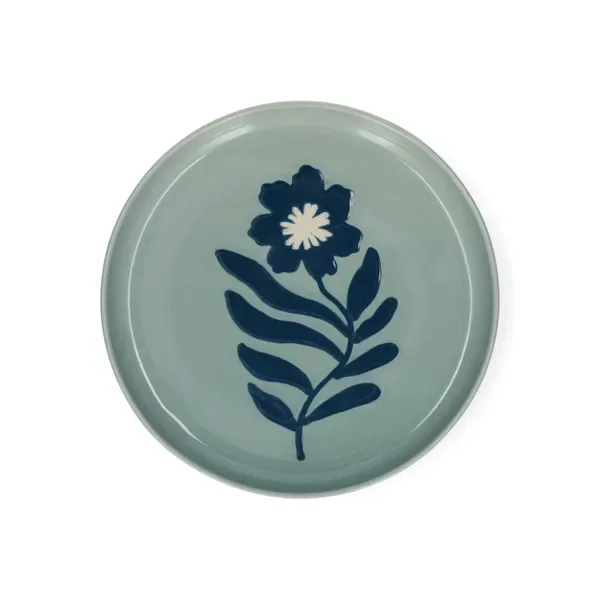 Bord, steengoed, blauw, cosmosbloem, Ø16 cm van Dille & Kamille – productfoto