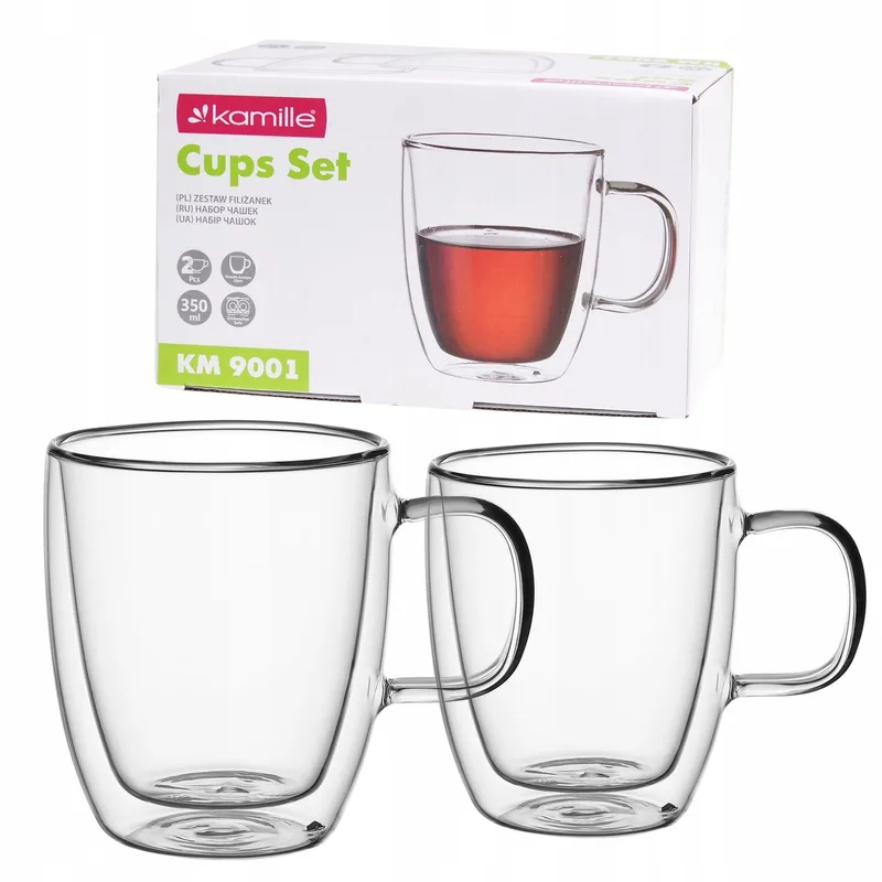 Chamomile Thermoglazenset (2 stuks, 350 ml) - Dubbelwandig by Dille & Kamille in Transparent – product photo