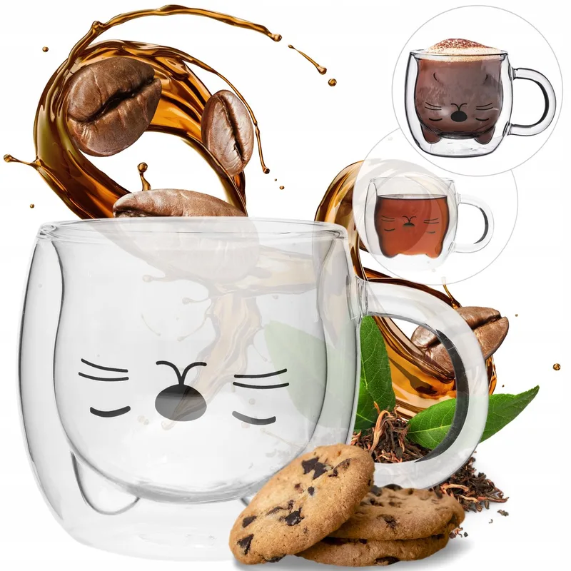 Dubbelwandige Glazen Mok voor Koffie & Latte - 250 ml by Dille & Kamille in Transparent – product photo