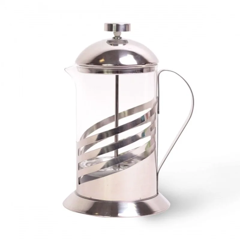 Glazen koffie- en theepot met filter 350 ml - roestvrij staal van Dille & Kamille in Transparant – productfoto