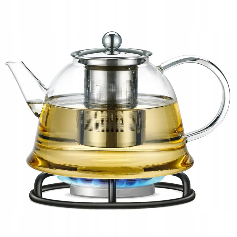 Glazen Theepot met Infuser 1.5L Hittebestendig voor Gasfornuis van Dille & Kamille in Transparant – productfoto