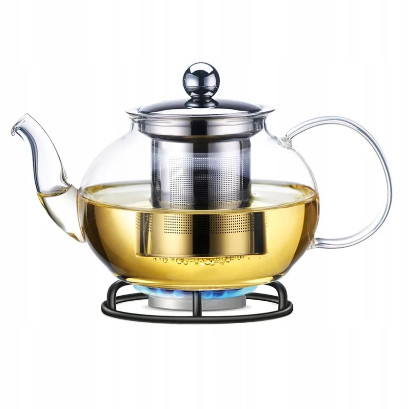 Glazen Theepot met Zetgroep 800ml - Kamille by Dille & Kamille in Transparent – product photo