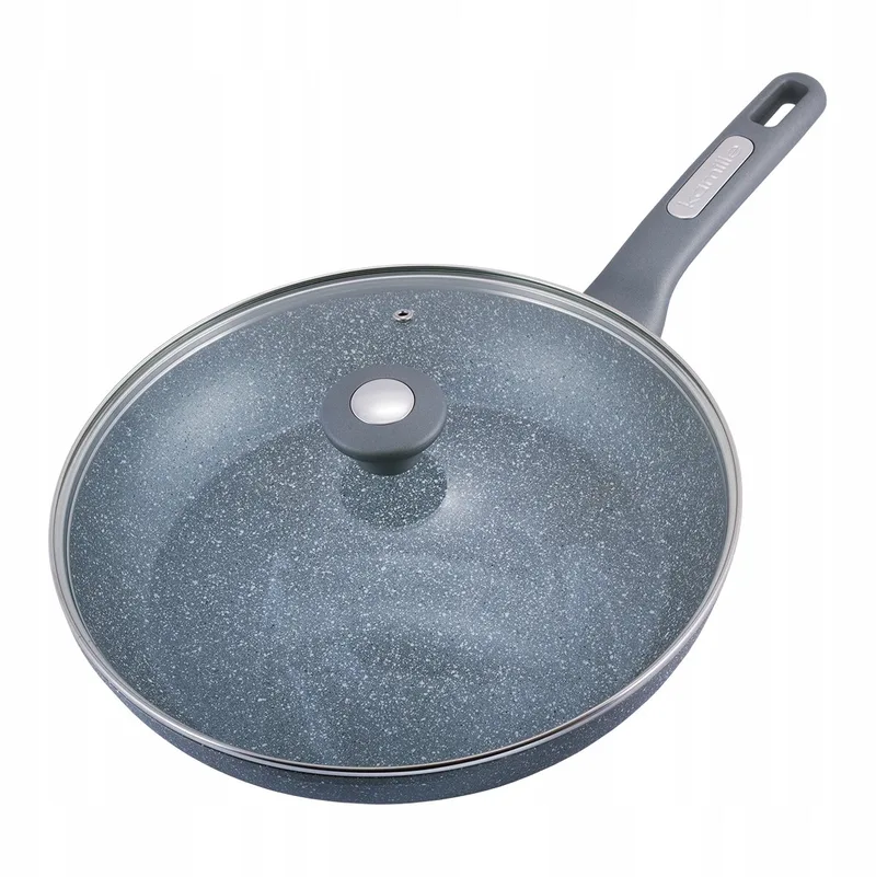 Granit Pannen 30cm met Deksel - Geschikt voor Inductie & Gas by Dille & Kamille in Grey – product photo