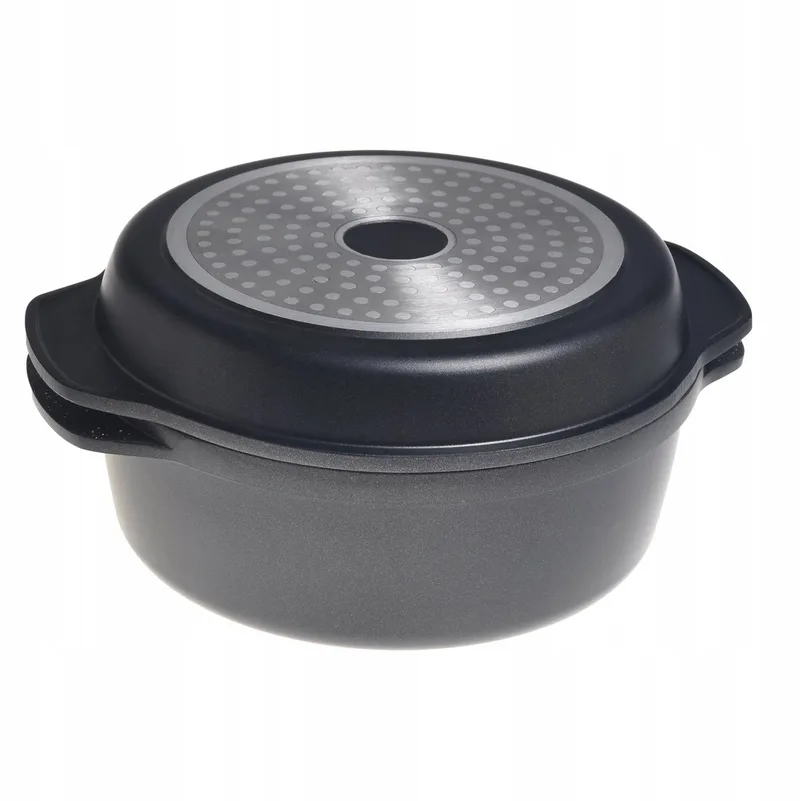 Kamille Aluminium Multifunctionele Pan met Deksel/Koekenpan - Inductie från Dille & Kamille i Svart – produktbild