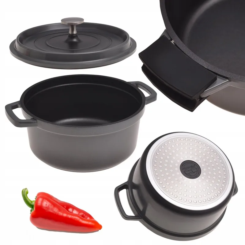 Kamille Aluminium Pan met Deksel 2.5L - Geschikt voor Inductie by Dille & Kamille in Grey – product photo