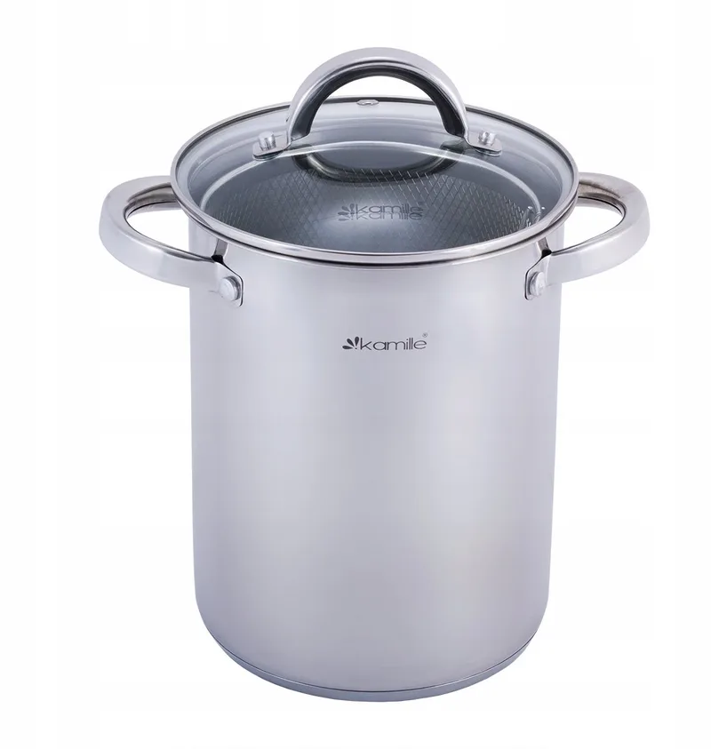 Kamille Asparaguspan met Zeef 4L RVS - Perfect voor Pasta & Groenten van Dille & Kamille in Zilver – productfoto