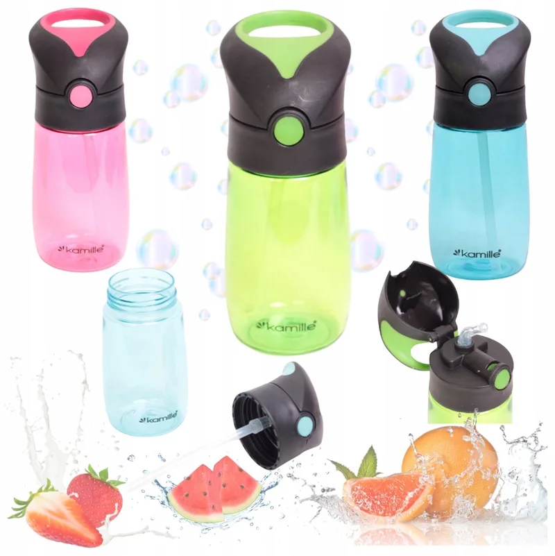 Kamille Bidon Fles 350ml met Rietje - Kleurrijk, BPA-vrij van Dille & Kamille in Meerkleurig – productfoto