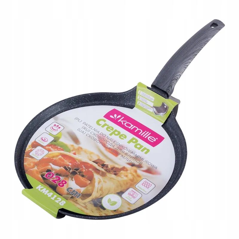 Kamille Crêpepan 28cm - Geschikt voor Inductie & Gas van Dille & Kamille in Zwart – productfoto